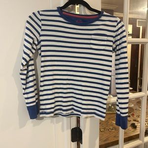 Mini Biden blue and white striped girls shirt, 9-10Y